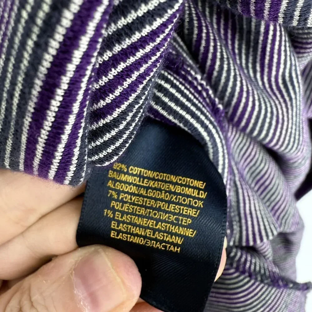 Ralph Lauren Girls Purple Striped Knee Length Dress Size XL 16